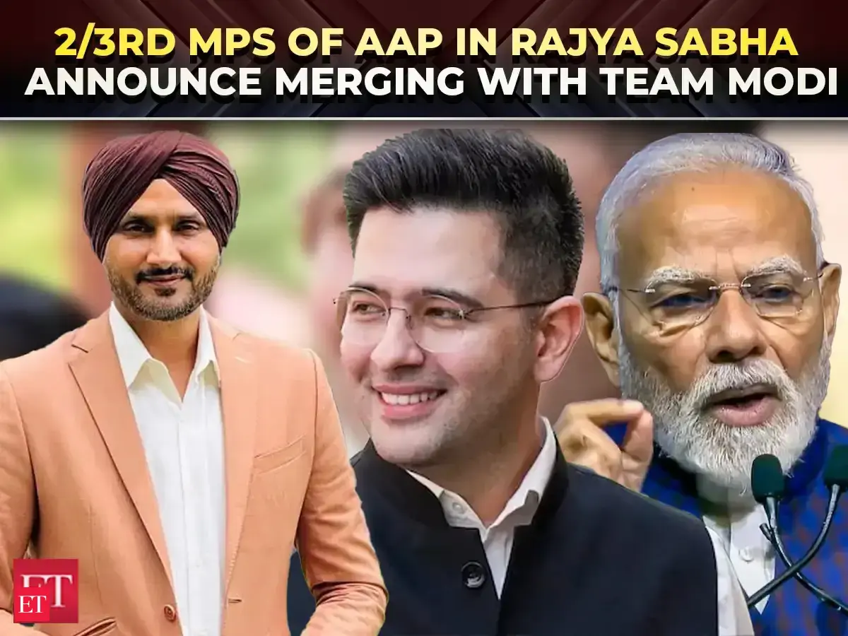 AAP in disarray in Rajya Sabha; Raghav Chadha, Harbhajan among 7 MPs merge their faction with BJP
