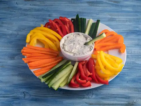 Carrot & Cucumber Sticks + Hummus