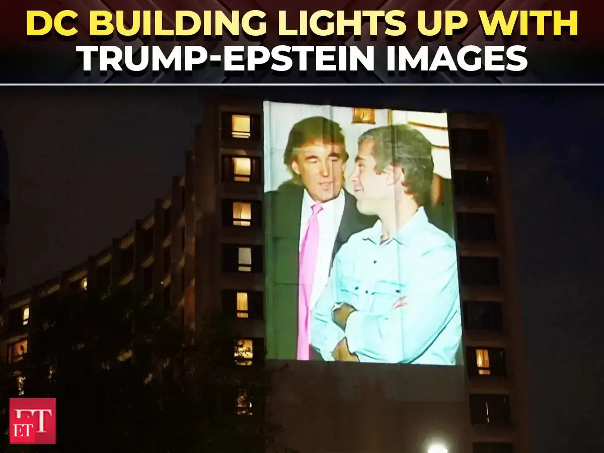 Trump-Epstein images projected on DC Hilton building ahead of White House correspondents’ gala
