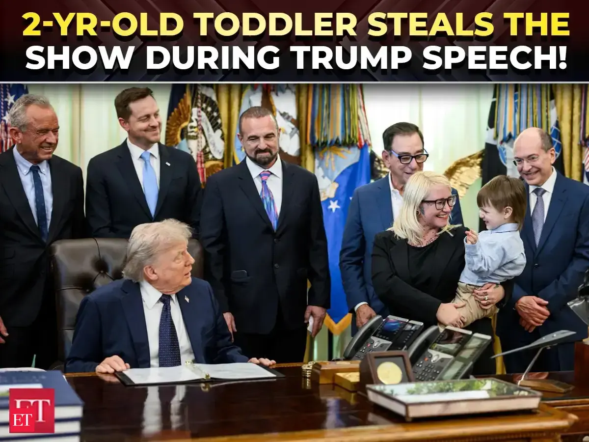 'I love you…': Toddler’s playful tantrum stops Trump mid-speech as he announces a ‘miracle’ drug
