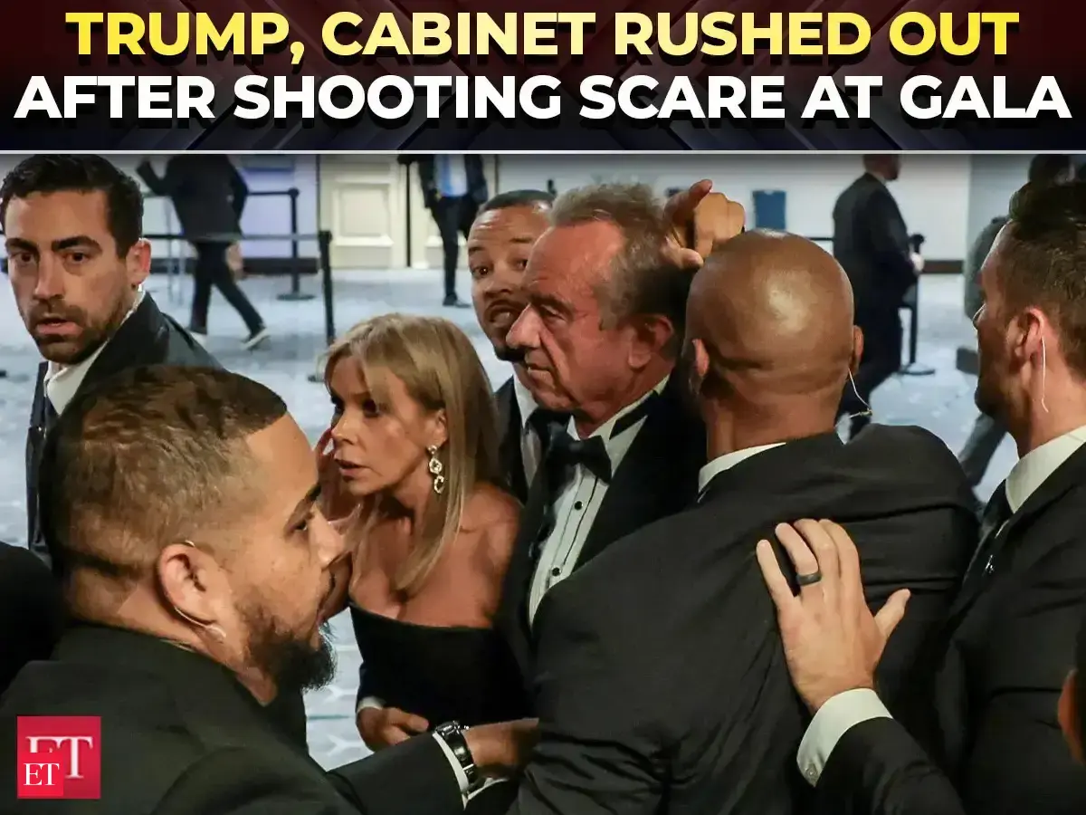 MOMENT: Trump, cabinet members evacuated from White House Correspondents' Dinner after shooting