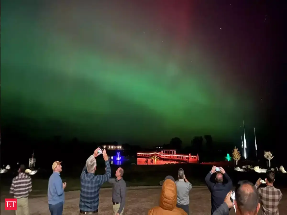 Aurora visible in night sky