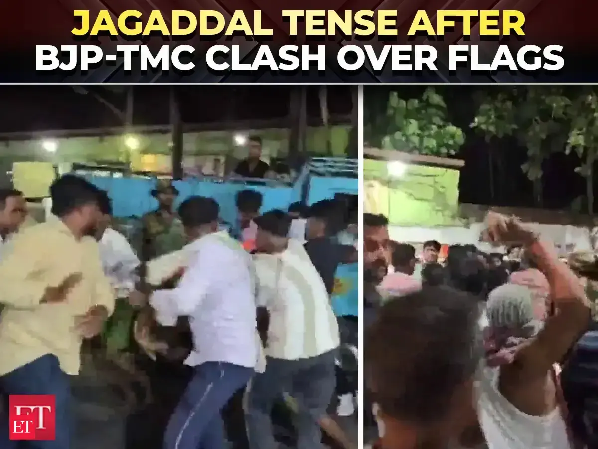 WB Polls: Violent clashes erupt between TMC & BJP in Jagaddal over posters ahead of PM Modi's visit