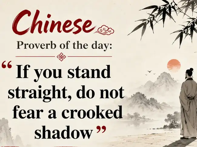 Chinese Proverb of the day: 'If you stand straight, do not fear a ...