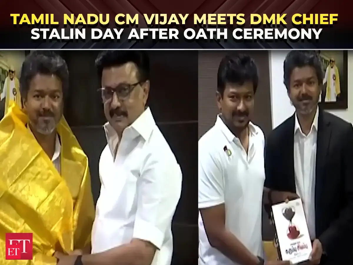 'Folded hands, hugs and bouquets': Vijay meets ex-Tamil Nadu CM MK Stalin