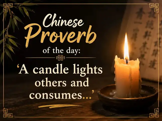 Chinese Proverb of the day: 'A candle lights others and consumes ...
