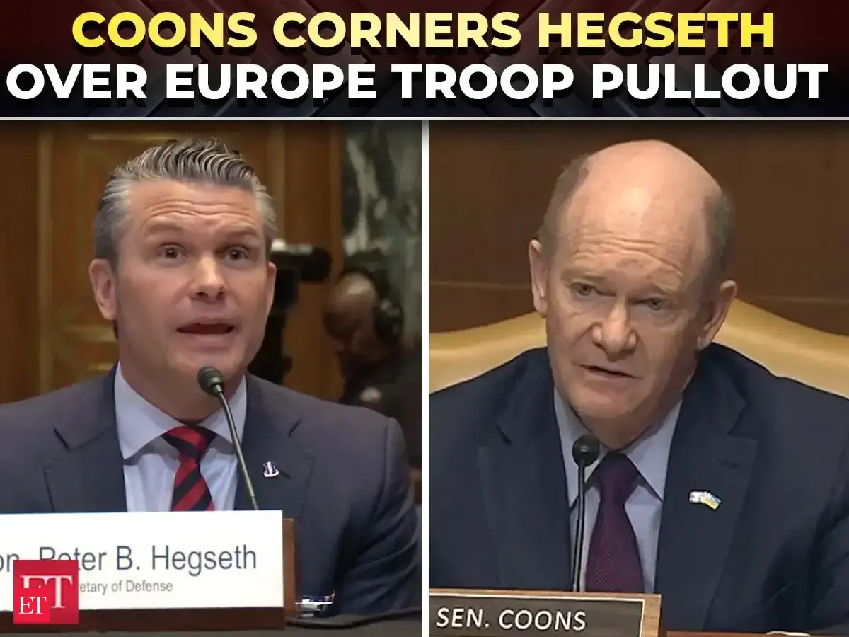 ‘Do you agree with Trump pulling out troops from Europe?’: Coons asks Hegseth point-blank