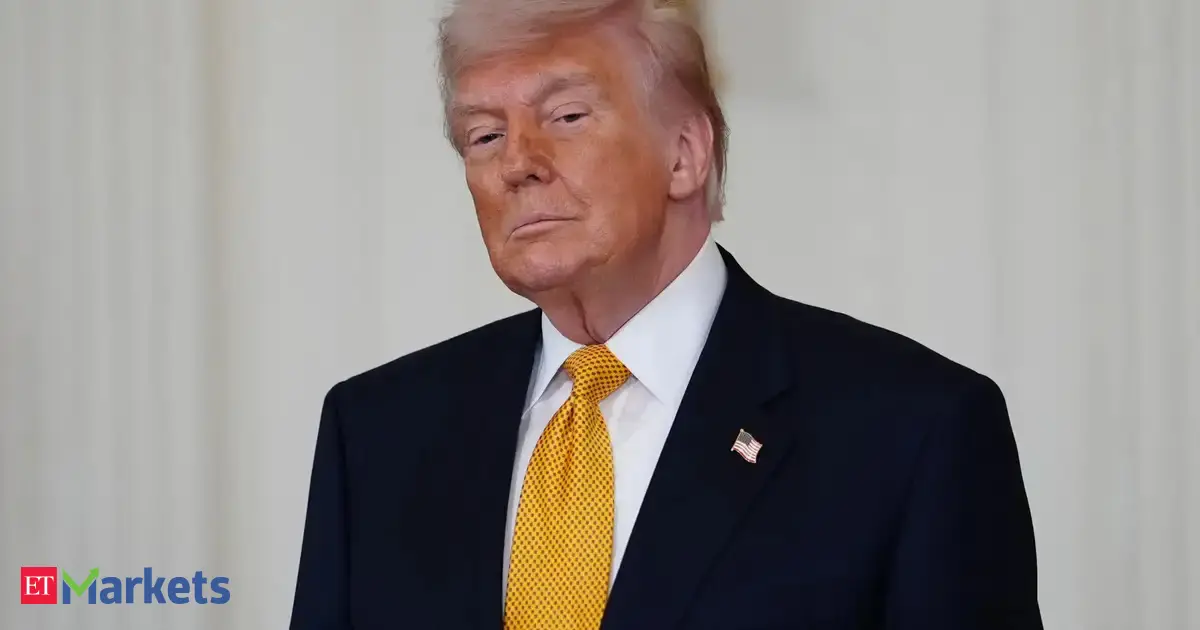 Image of Donald Trump alongside stock charts and company logos like Nvidia, Boeing, and Intel.