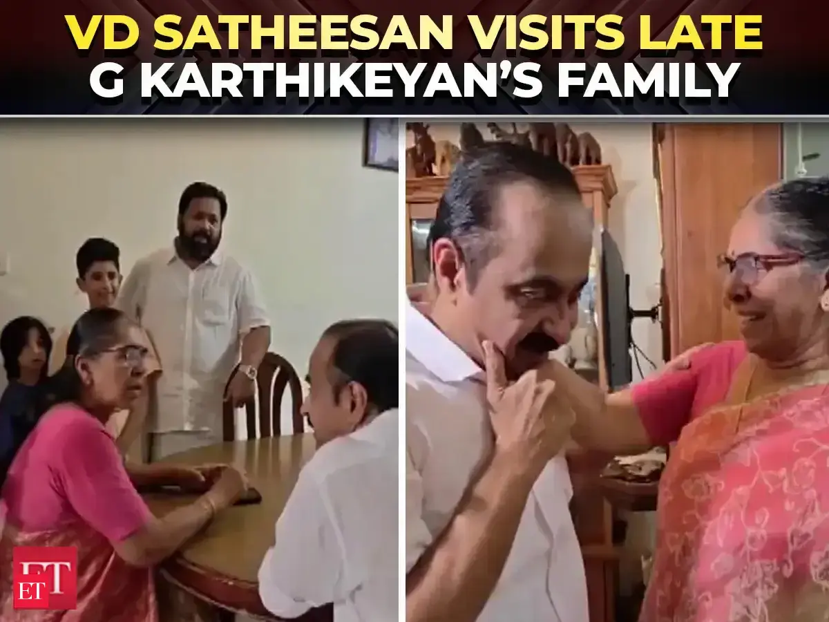 Keralam CM-designate VD Satheesan visits late G Karthikeyan’s family, seeks blessing