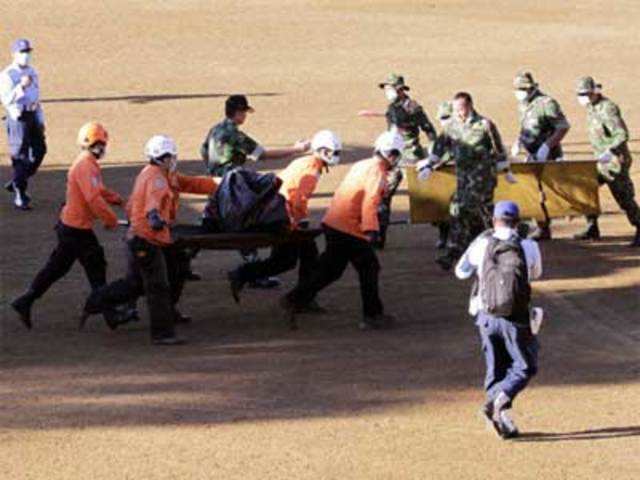 Indonesian plane crash victims being rescued