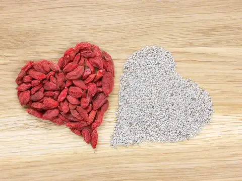 Goji berries and chia seeds are part of her glow routine