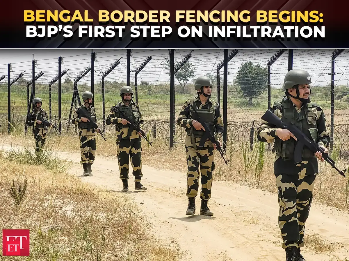 West Bengal begins border fencing; govt hands over 27-km stretch to Border Security Force – The Economic Times Video  m.economictimes.com