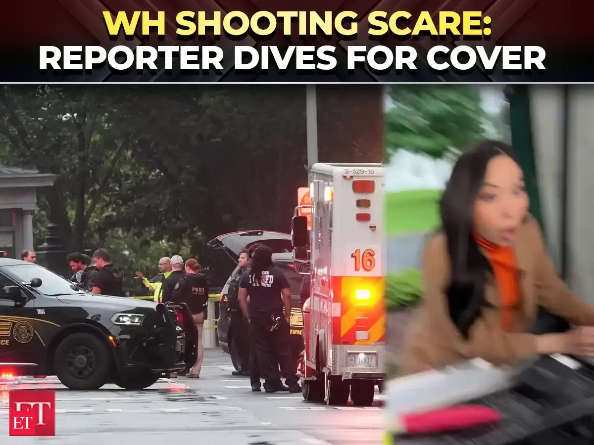 MOMENT: Journalist near White House ducks for cover as gunfire erupts on camera