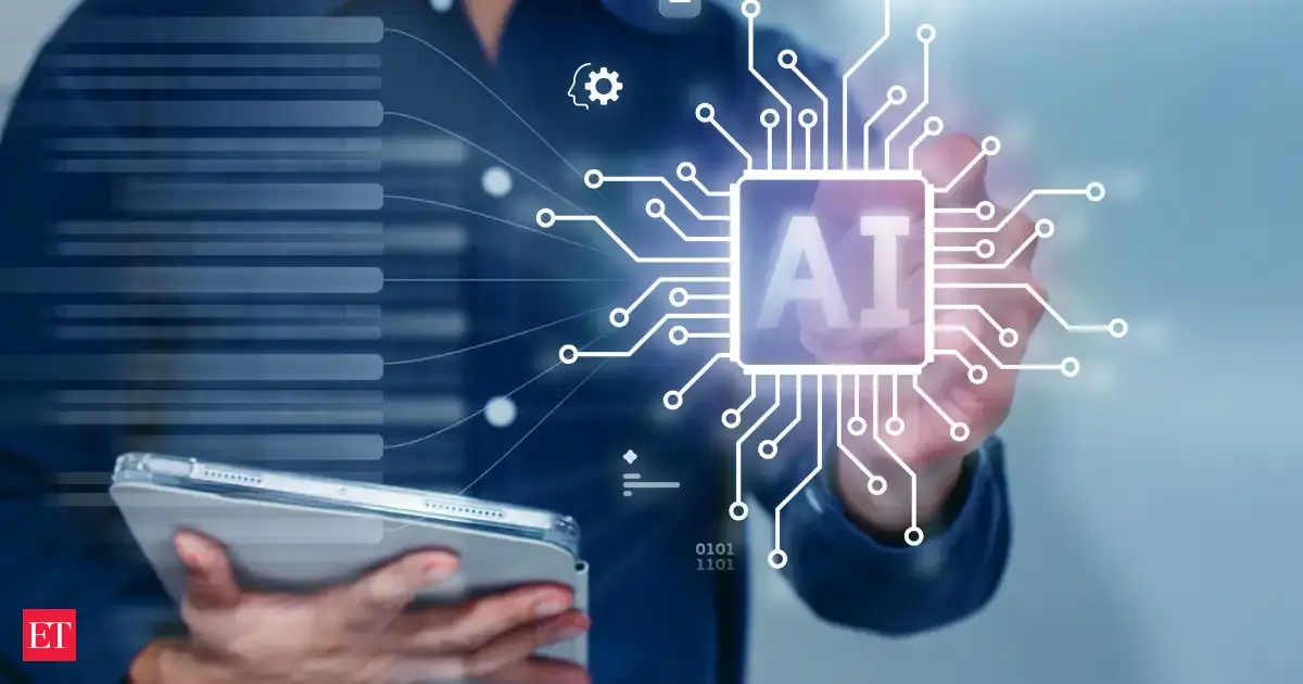 A stylized image of a human brain with circuit board patterns, partially enclosed by a digital wall, symbolizing restricted AI talent travel in China.