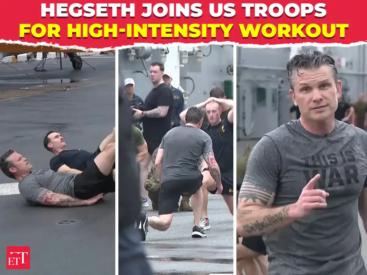 Pete Hegseth joins US troops for high-intensity workout aboard USS Boxer ahead of Shangri-La Summit
