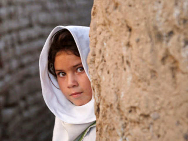 A Pashtun girl in the outskirts of Peshawar
