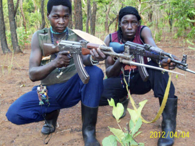 Fighters loyal to the Lord's Resistance Army in the Central African Republic