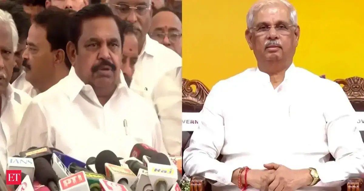 Tamil Nadu: AIADMK whip Krishnamoorthy meets Governor, seeks action against 'horse-trading' by TVK