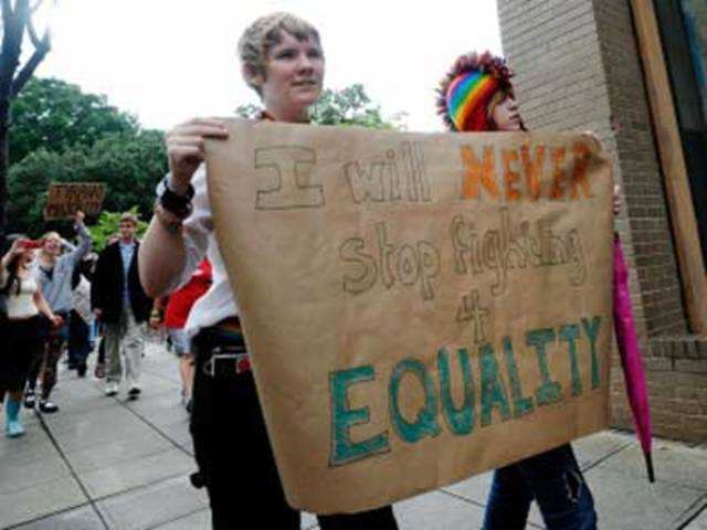 Activists protest NC amendment banning gay marriage