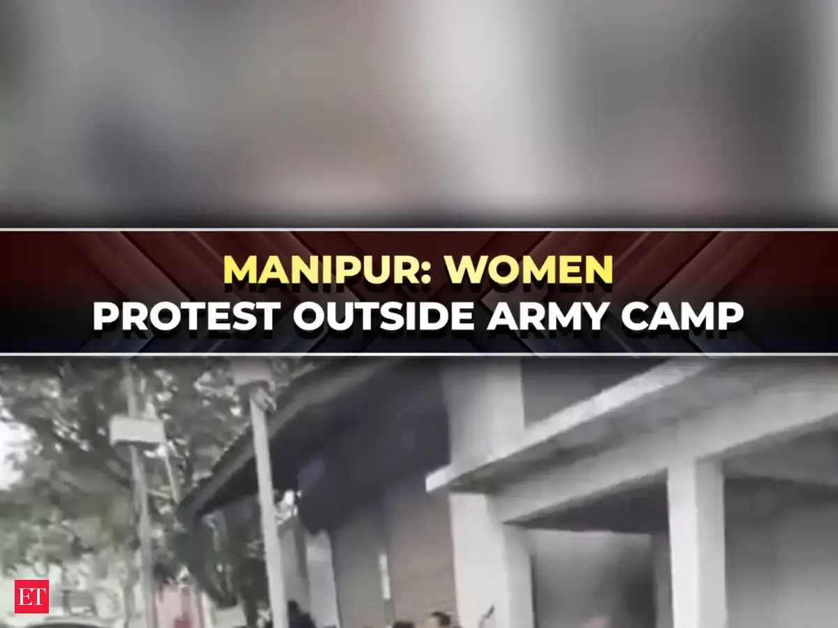 Manipur: Women protest outside army camp over detention of three men in Churachandpur