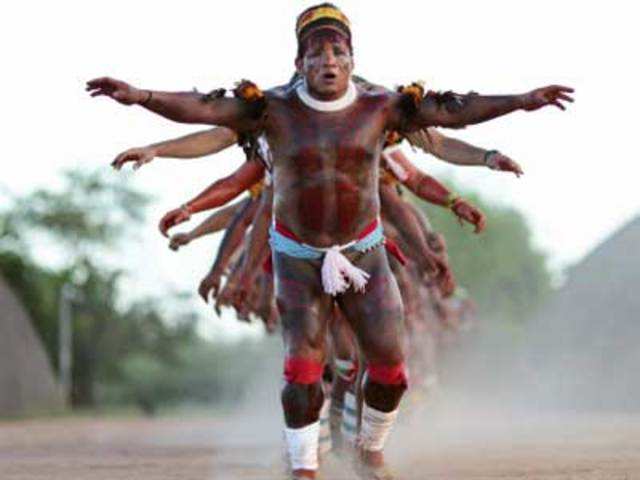 Tribal dance in Mato Grosso