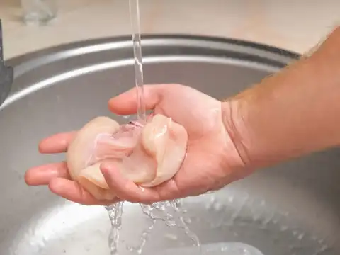 Washing chicken removes all germs