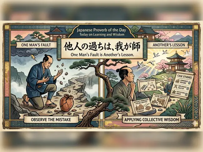 Japanese proverb of the day: 'One man’s fault is another’s...' - inspiring life lessons on learning from other people’s mistakes, self-improvement and why failure can be your greatest teacher