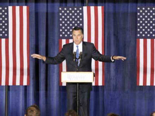 Mitt Romney speaks during a campaign stop in Des Moines
