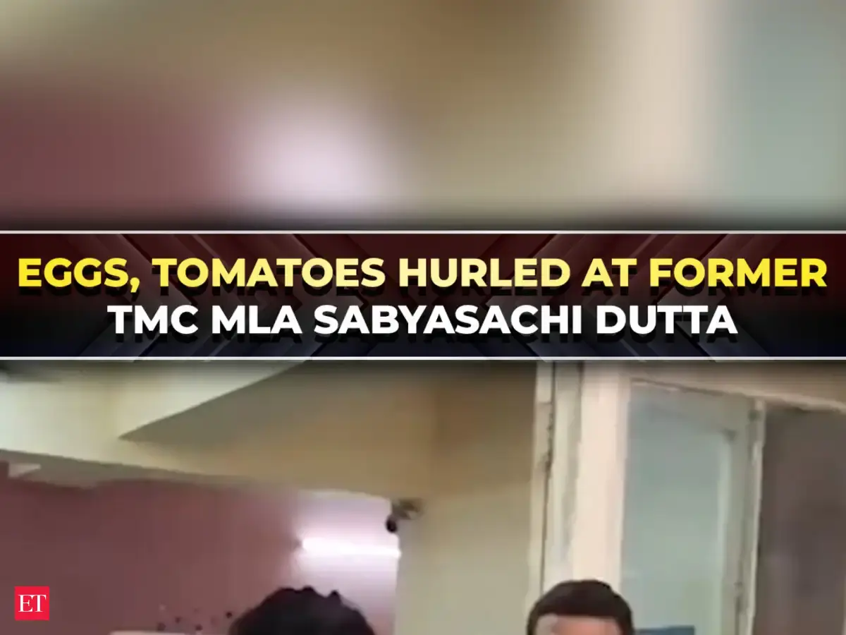 Former TMC MLA Sabyasachi Dutta pelted with eggs, cow dung &