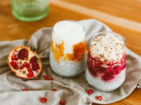 Chia seed and fruit pudding for a refreshing dessert