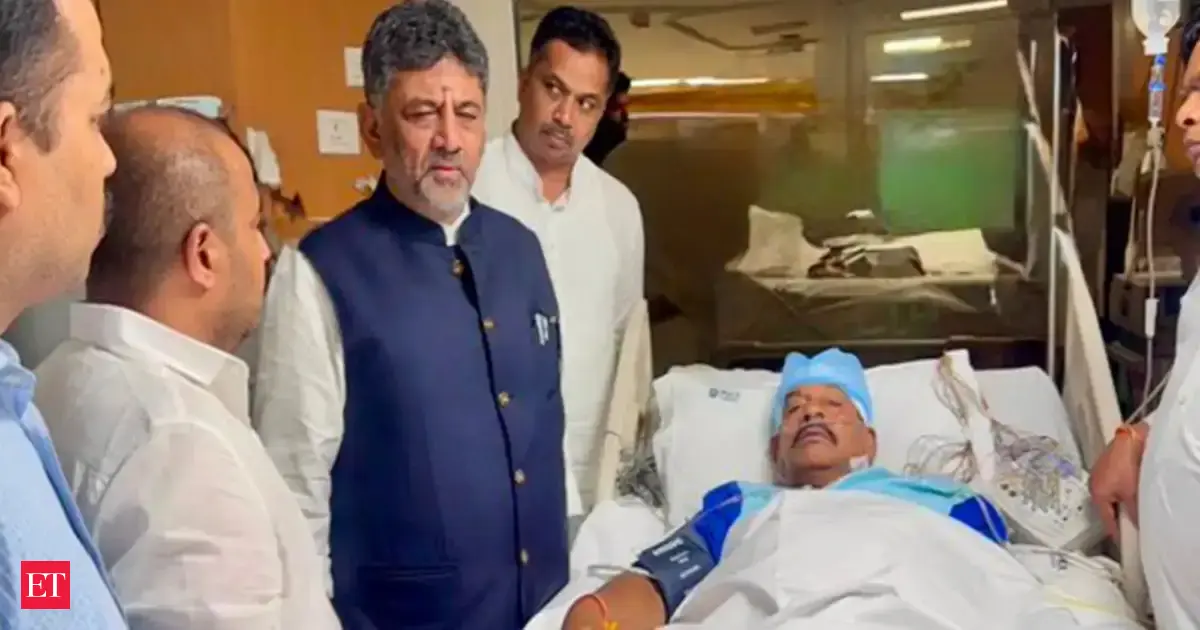 Karnataka CM DK Shivakumar visits MLA K Shadakshari in Delhi hospital, wishes speedy recovery