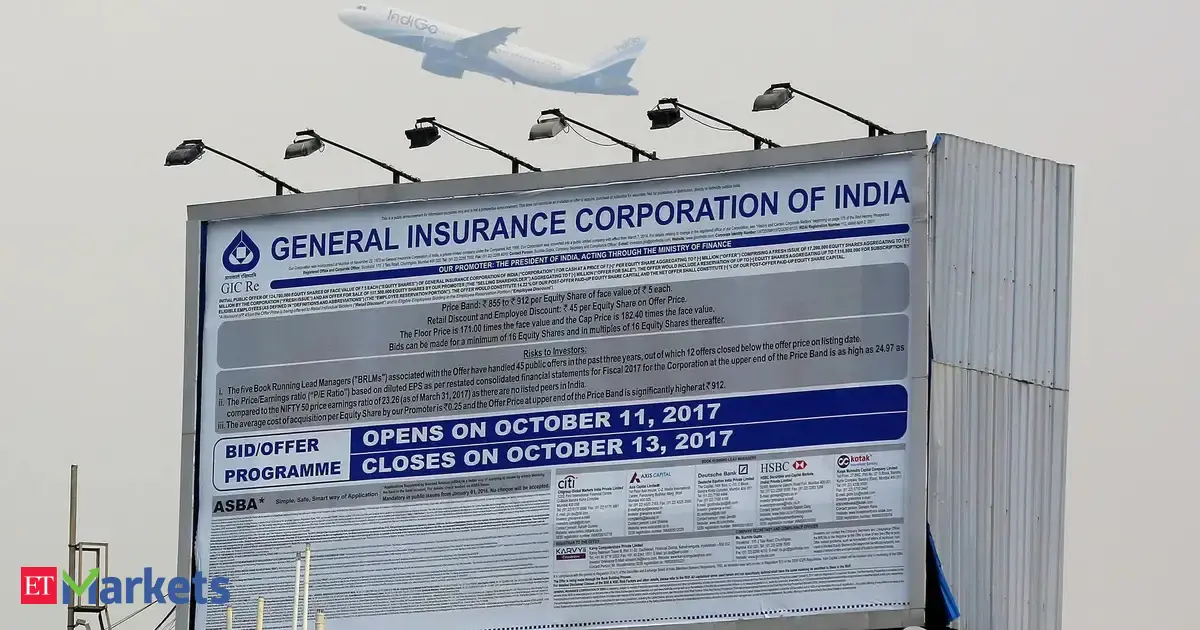 GIC shares decline 6% as Rs 3,088 crore OFS opens at 9% discount
