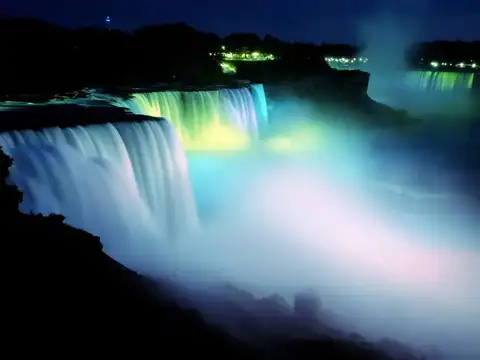 Watch the Falls Illuminate at Night