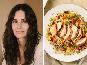 Food of the day: Courteney Cox's simple one-protein, three-vegetable bowl packs up to 38g protein. Here's how to make it