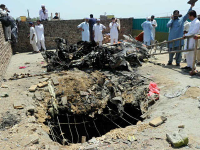 Crash site of Pakistan planes