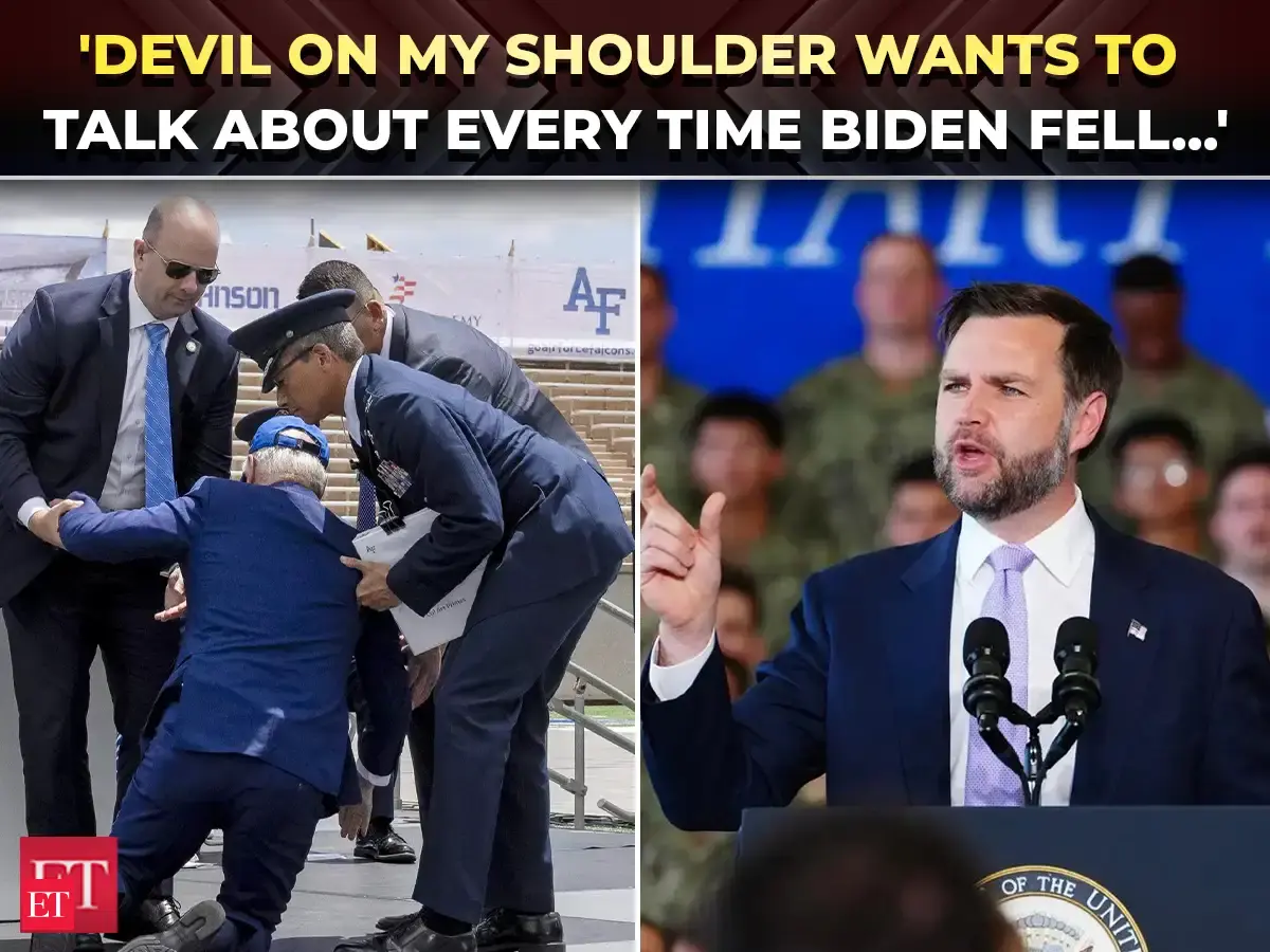 'JD, don't be partisan…': Vance jokes about Biden's stair falls during Naval Air Station speech