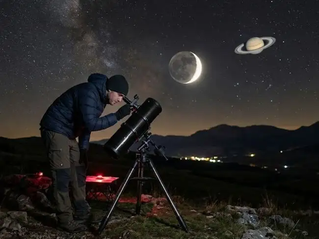 Moon and Saturn