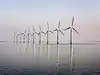 An off-shore wind farm near the Danish island of Samso