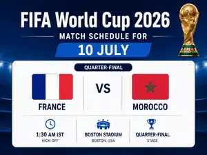 FIFA World Cup 2026 today match schedule (10 July): India time, fixtures and kick-off timings