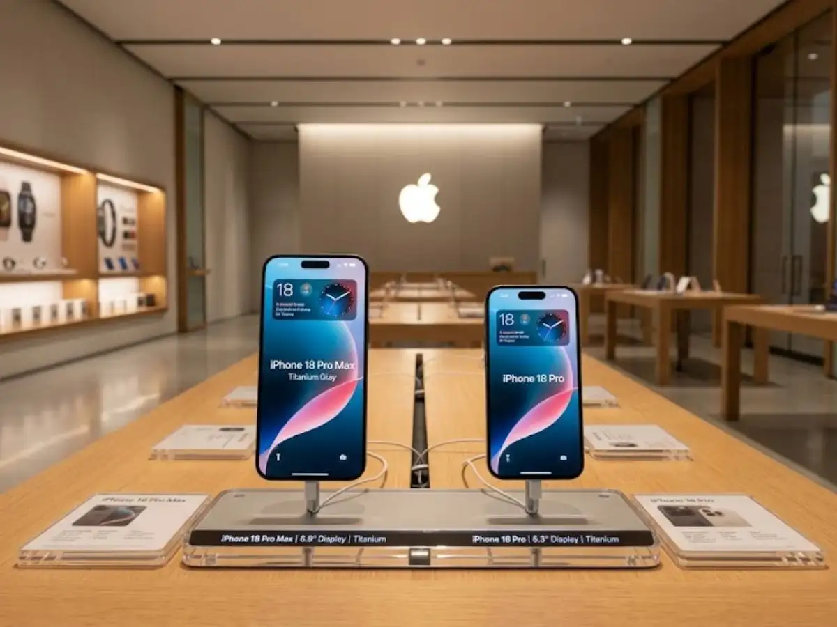 iPhone 18 Pro displayed at an Apple Store