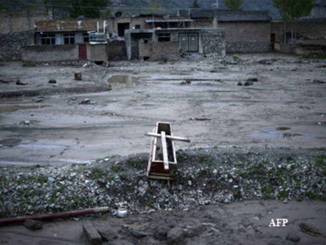 A village swept by a violent hailstorm in China