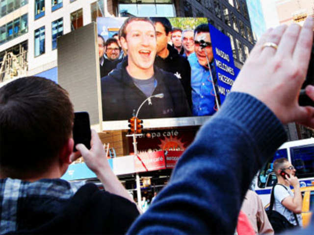 Mark Zuckerberg after IPO launch in New York - Facebook IPO debuts on ...