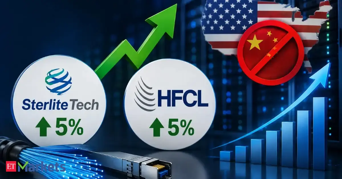 Sterlite Tech, HFCL gain 5% each on reports of US ban on Chinese data centre devices
