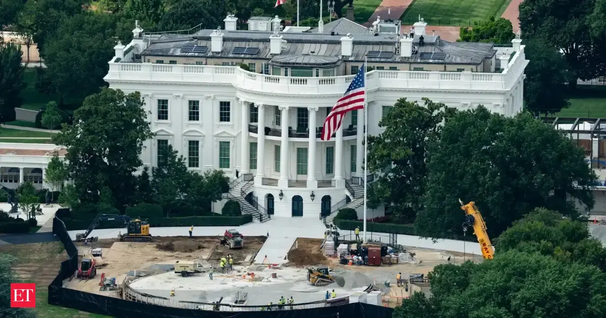 White House seen from a window at the Washington Monument, in Washington, D.C., U.S.