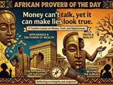 African proverb of the day: 'Money can&rsquo;t talk, yet it can make...' - this inspiring South African saying teaches life lessons on money, influence, power, character and how wealth can change the way people see the truth