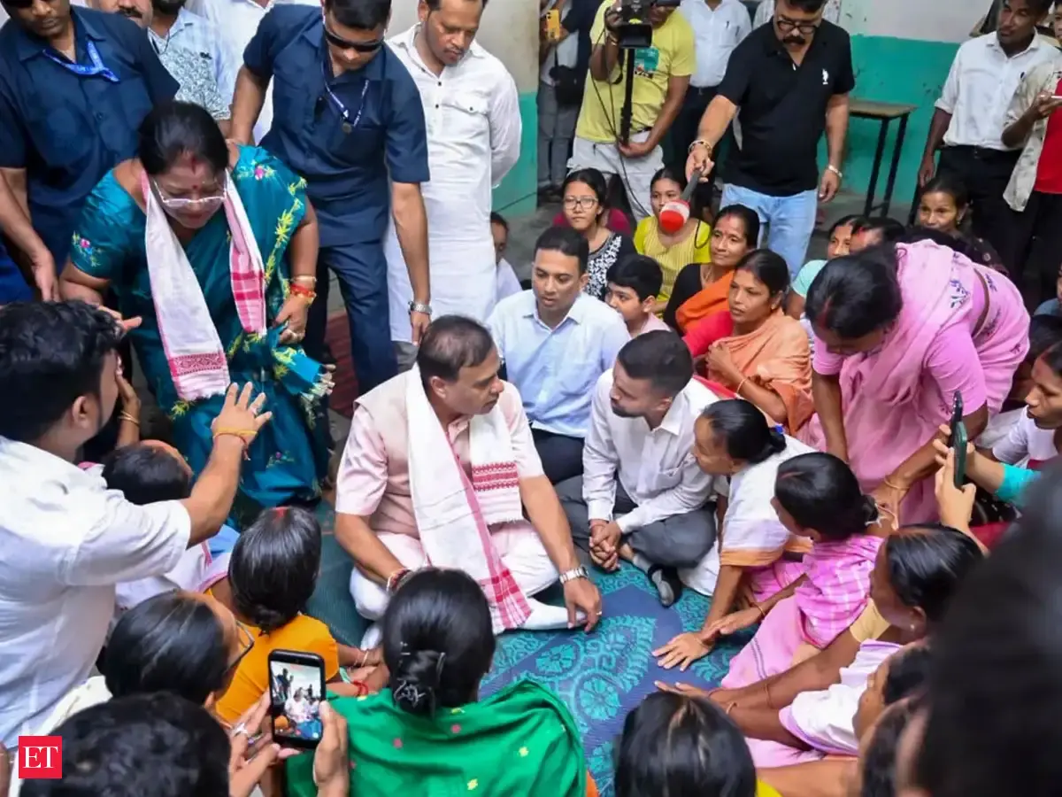 Assam CM Himanta Biswa Sarma visits flood affected areas of Darrang district
