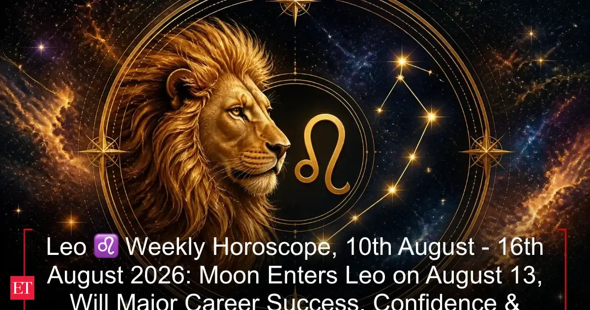 Leo Weekly Horoscope 10th August 16th August 2026 Moon Enters Leo On August 13 Will Major Career Success Confidence Unexpected Opportunities Follow