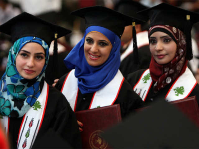 Graduation ceremony at Birzeit University near the West Bank city of Ramallah