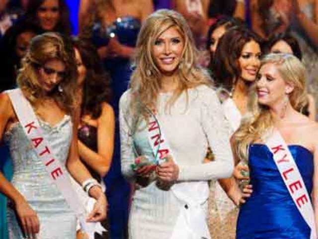 Transgender contestant Jenna Talackova holds the award for Miss Congeniality