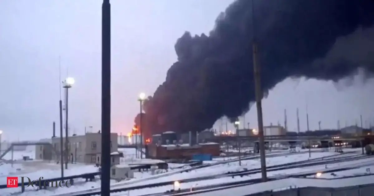Ukraines Drones Hit A Major Russian Refinery 800 Miles From The Border Sparking A Fire